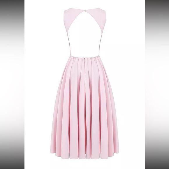 House Of CB Cindy Ballerina Pink Twill Midi Sundress Size XS US 2-4 - Picture 4 of 7